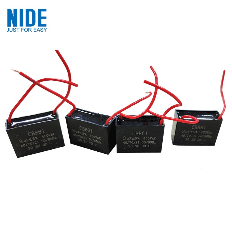 CBB61 Igwe ntụ oyi n'uko ụlọ fan Capacitor 3UF 450V